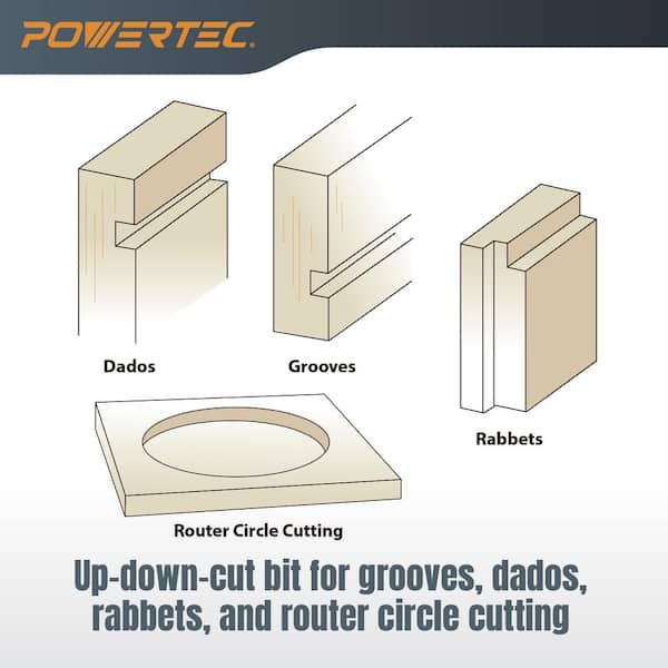 POWERTEC 1/4 in. x 1/4 in. Shank Up/Down Cut Compression Carbide