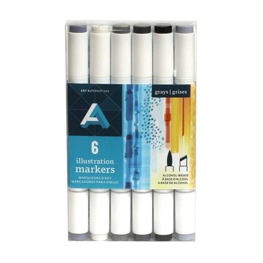 Illustration Marker in Gray Tones (6-Marker Set)