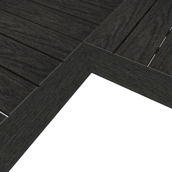 NewTechWood 1/6 ft. X 1 ft. Quick Deck Composite Deck Tile Inside Corner Fascia In Indian Ebony (2-Pieces/Box)