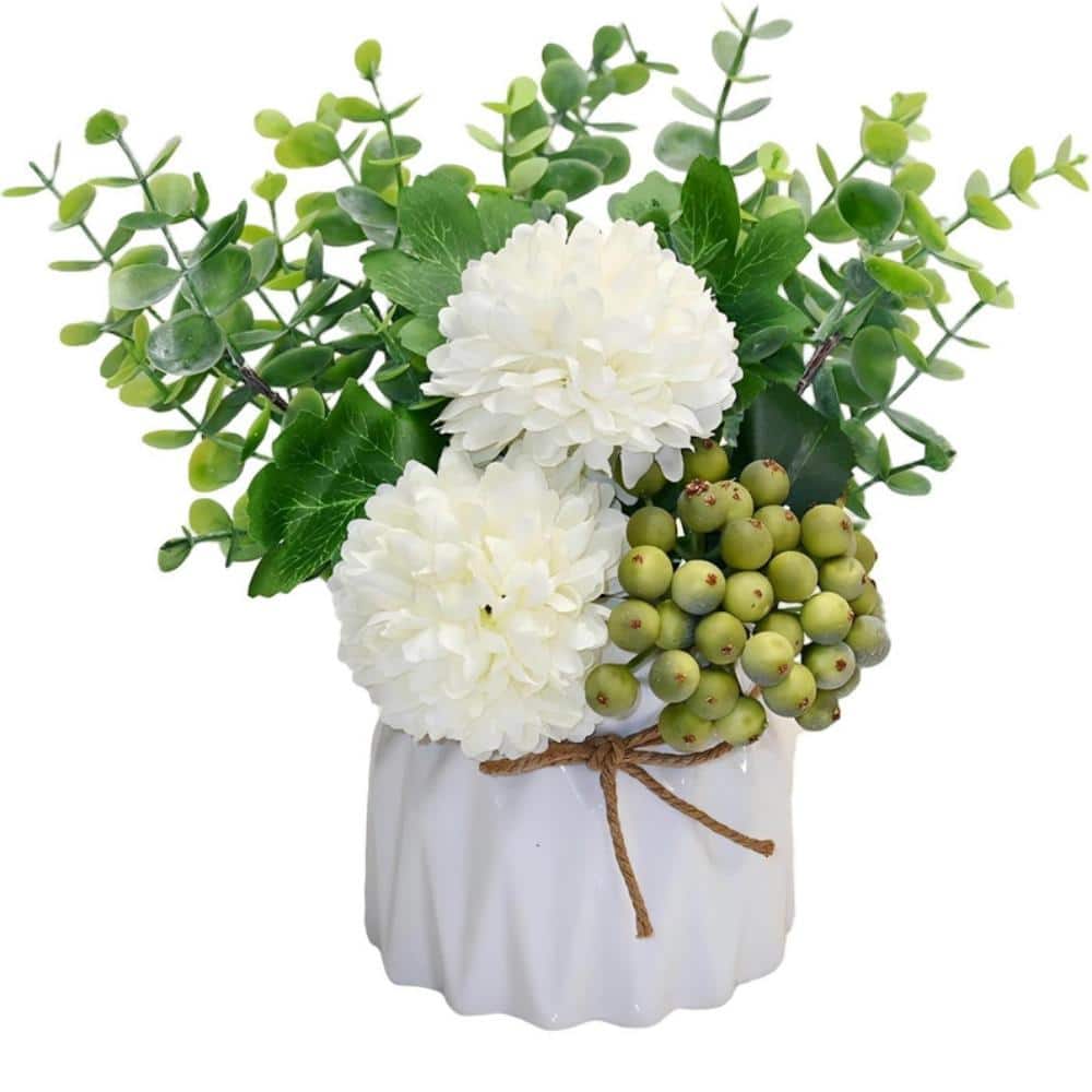 White Artificial Hydrangea in Ceramic Vase price history on PriceWatchPro