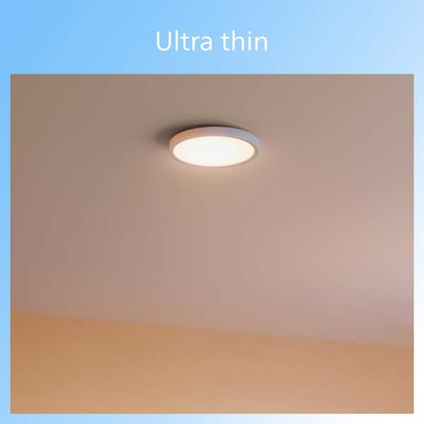 Philips White 11.8 in. SuperSlim Integrated LED Flush Mount Bright White  3000K (2-Pack) 582874 - The Home Depot