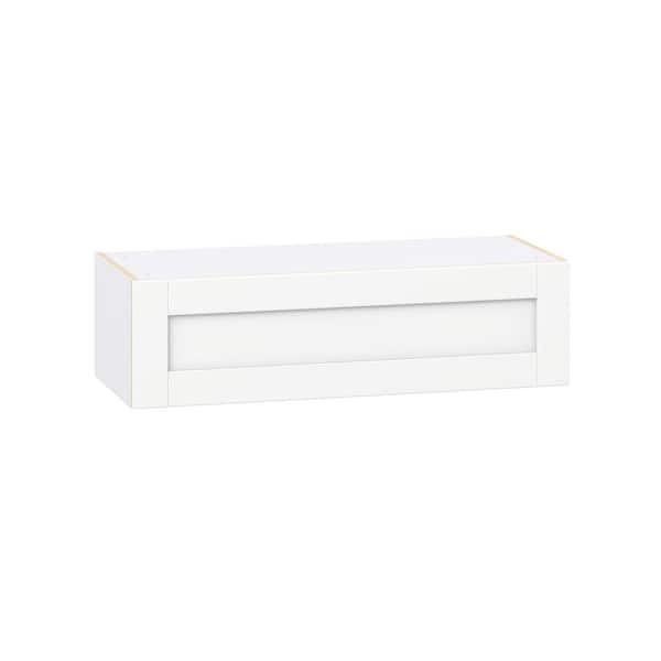 Milton 36 in. W x 14 in. D x 10 in. H Assembled Shaker Wall Bridge Kitchen Cabinet in Bright White with Lift Up Door