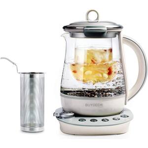 1.5 L Glass and Stainless Steel Cordless Electric Kettle with Lift-out Tea Basket