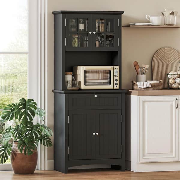 HODEDAH 4-Door Grey-Oak Kitchen Pantry HI224 GREY-OAK - The Home Depot
