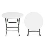 32'' White Round Plastic Folding Table Portable & Lightweight Table for Indoor & Outdoor Use