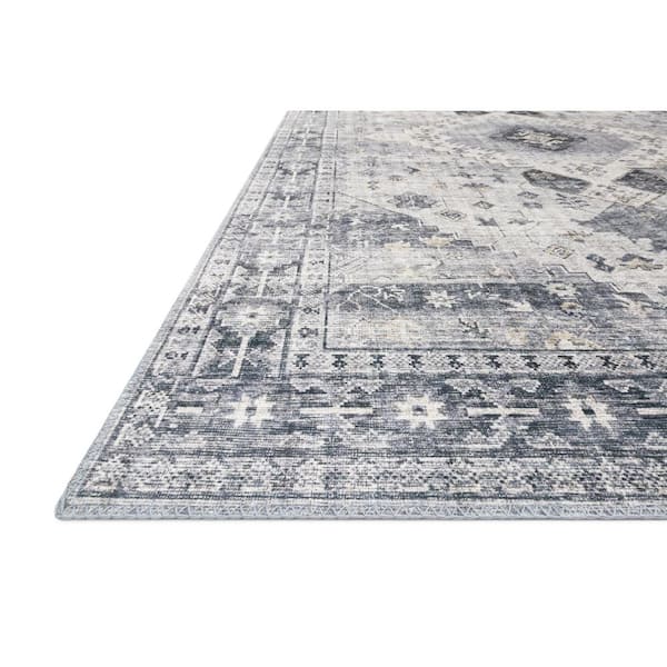 Skye Silver/Grey 9 ft. x 12 ft. Printed Boho Vintage Area Rug