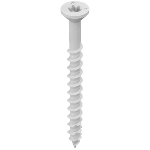 Titen Turbo 3/16 in. x 2-1/4 in. 6-Lobe Flat-Head Concrete and Masonry Screw, White (75-Piece)