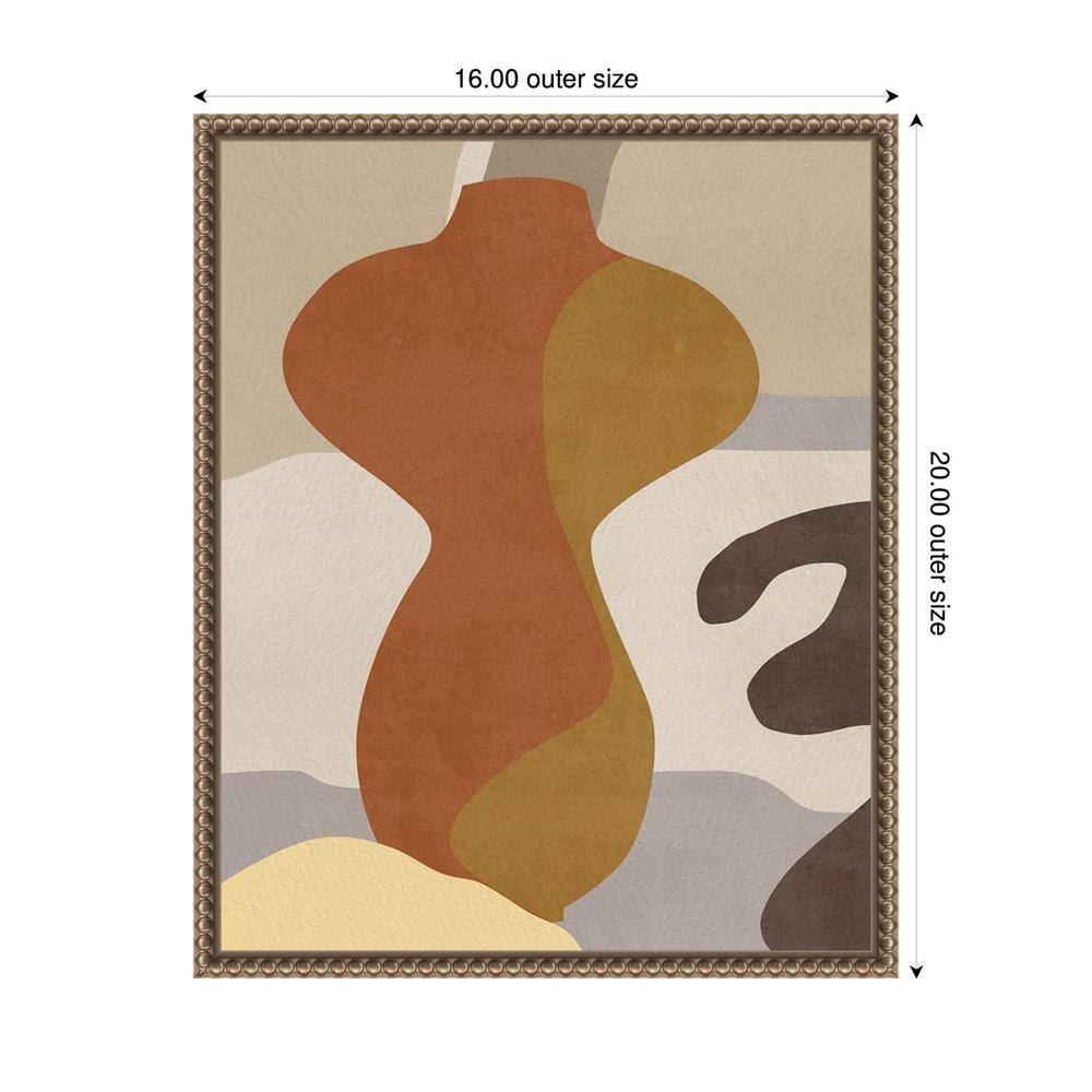 Cubist Vase IV Abstract Canvas Print with Bronze Frame