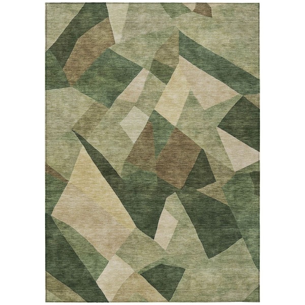 Chantille Machine Washable Indoor/Outdoor Abstract ACN2374 Green 3 ft. x 5 ft. Area Rug
