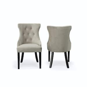 Julia Gray Velvet Upholstered Tufted Back Nail Head Chair (Set of 2)