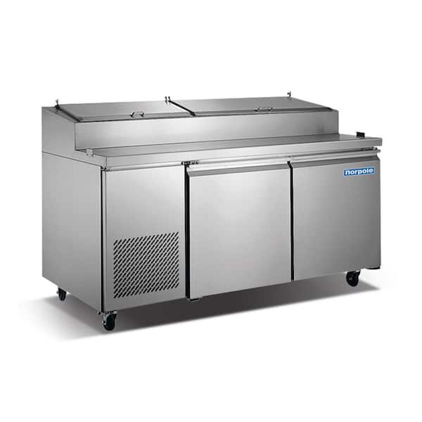 Norpole 16 cu. ft. 2-Door Pizza Prep Table Commercial Refrigerator