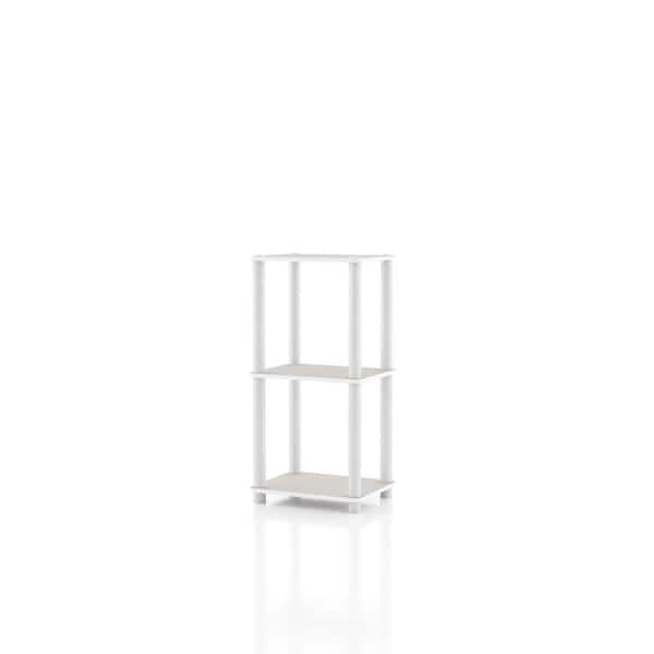 Quincy 30.1 in. Tall Greige Engineered Wood Display 3-Shelf Modular Bookcase With Support Rods