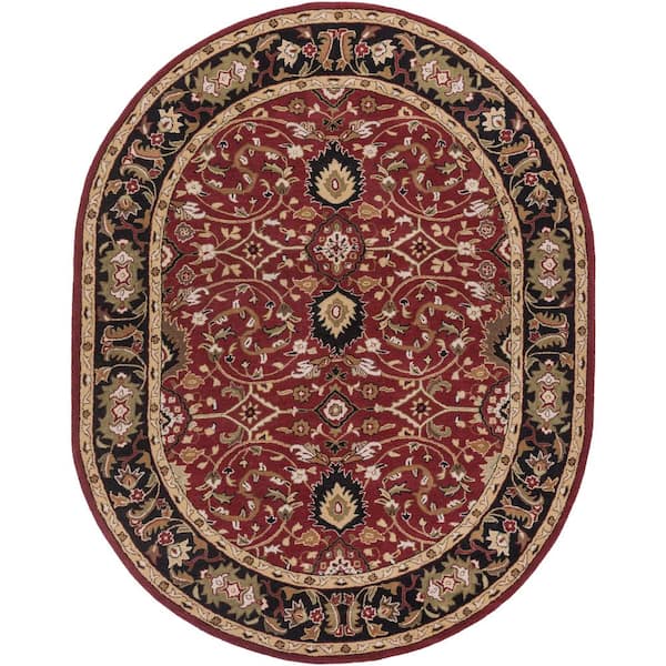 Livabliss John Red 8 ft. x 10 ft. Oval Area Rug