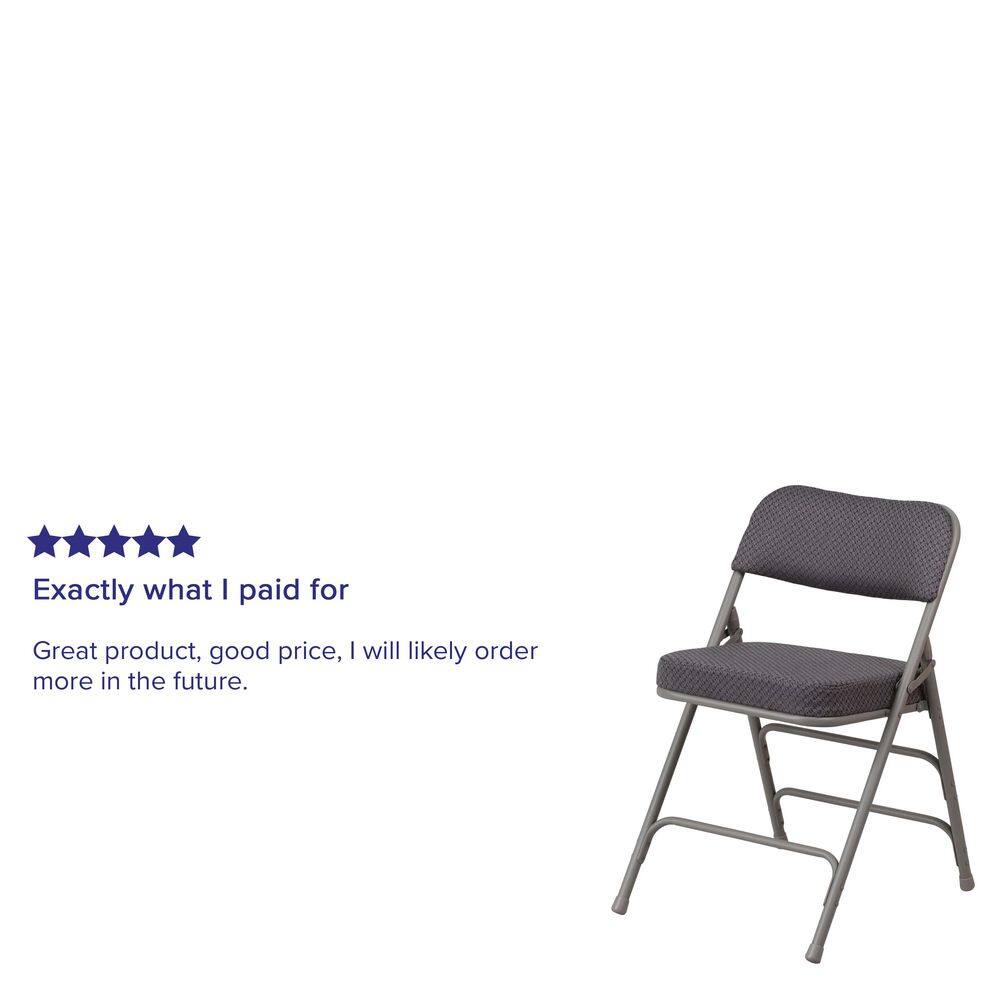 Hercules Series Gray Steel Padded Folding Chair with Armrests
