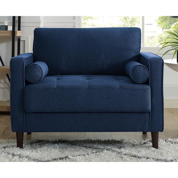 Lifestyle Solutions Lillith Navy Blue Mid Century Modern Chair