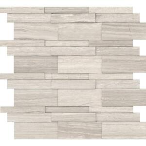 Marble Cream Honed 12.01 in. x 12.05 in. x 12 mm Limestone Mesh-Mounted Mosaic Tile (1 sq. ft.)