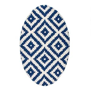 Hand Tufted Kellee Navy 4 ft. x 6 ft. Oval Area Rug