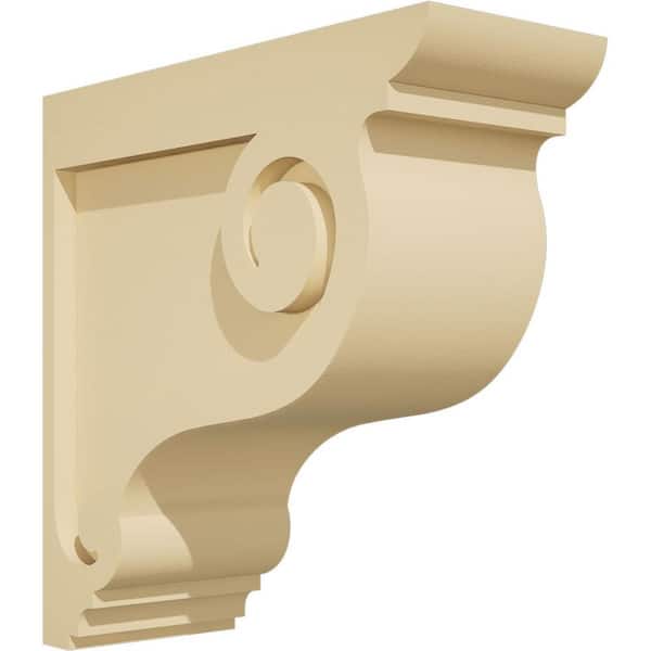Ekena Millwork Standard Scroll 3 in. W x 8 in. H x 8 in. D Signature Urethane Polyurethane Corbel