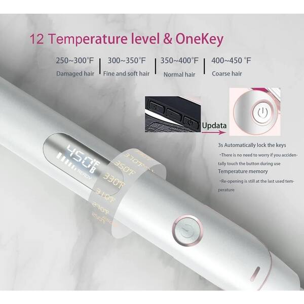 Professional Hair Straightener ホワイト Amazon.com : Professional Salon Steam Hair Straightener