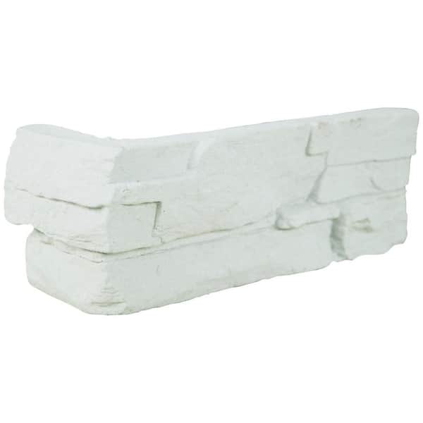 Earthecho Natural Feather White Corner 9 in. x 19.5 in. Textured Cement Concrete Look Wall Tile (4 sq. ft. /Case)