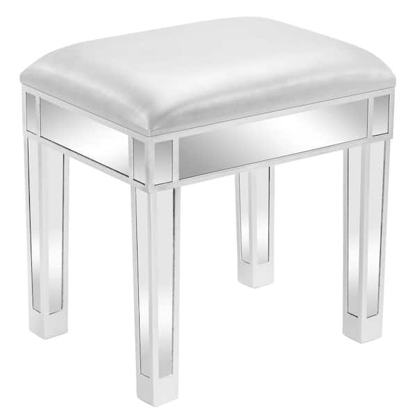Winado Modern Style Mirrored Vanity, Mirrored Vanity Chair