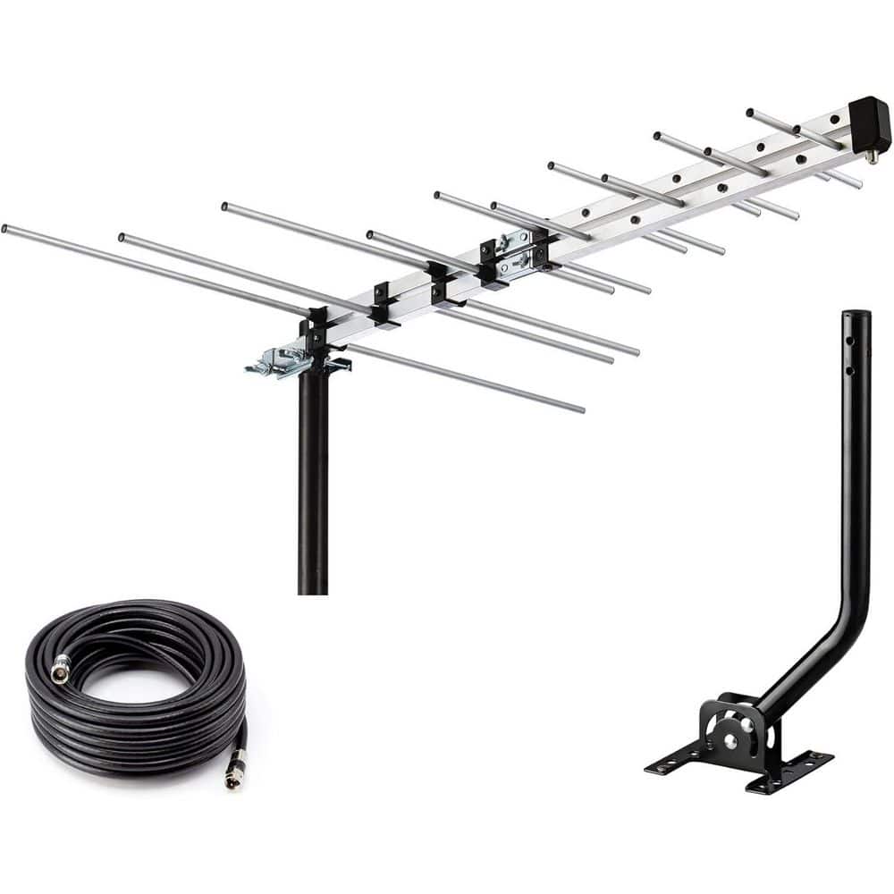 Long-Range Digital Yagi TV Antenna with 40FT RG6 Coax Cable and J Mount Ideal for Attic Roof or RV Clear OTA Reception price history on PriceWatchPro