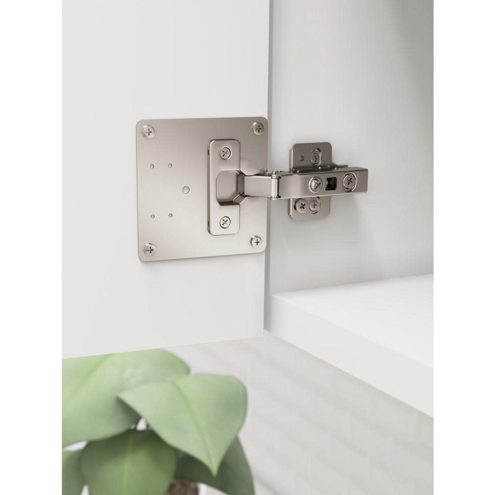 Satin Nickel Steel Cabinet Hinge Repair Plates