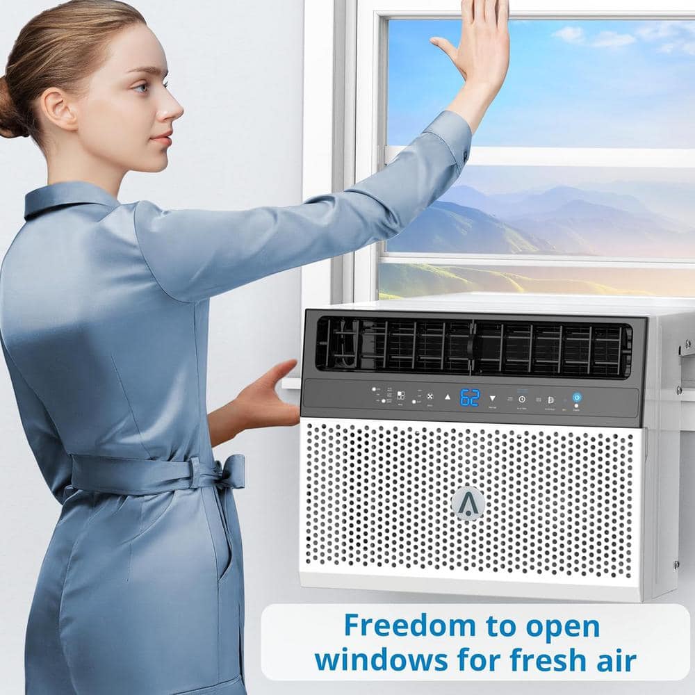 8000 BTU White Window Air Conditioner with Remote and WiFi