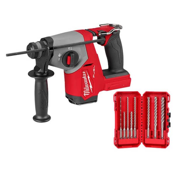 M18 FUEL 18V Lith-Ion Brushless Cordless 5/8 in. SDS-Plus Rotary Hammer w/ Drill Bit Kit