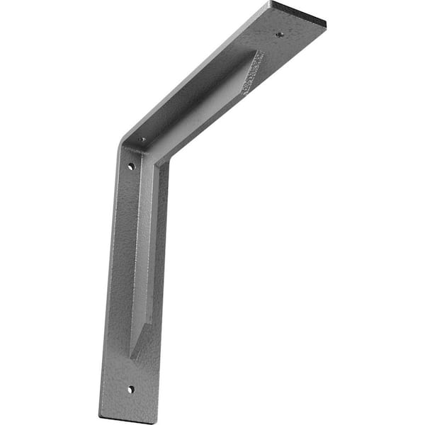 Ekena Millwork 2 in. x 10 in. x 10 in. Steel Hammered Gray Stockport Bracket