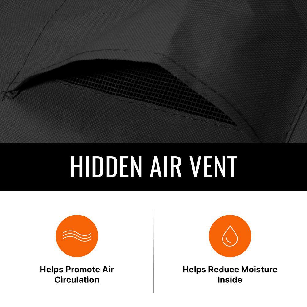 Black Heavy-Duty Weather Resistant Square Patio Chair Cover