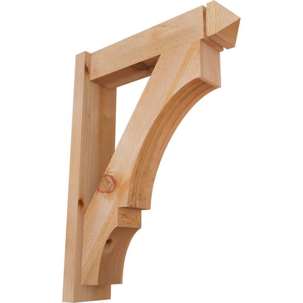 Ekena Millwork 6 in. x 32 in. x 24 in. Western Red Cedar Balboa Arts and Crafts Rough Sawn Outlooker