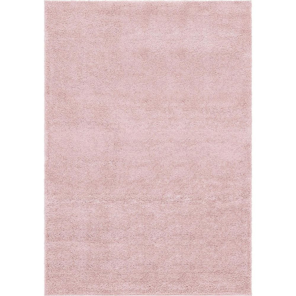 Pink Polypropylene 4 ft. x 6 ft. Solid Color Indoor Area Rug