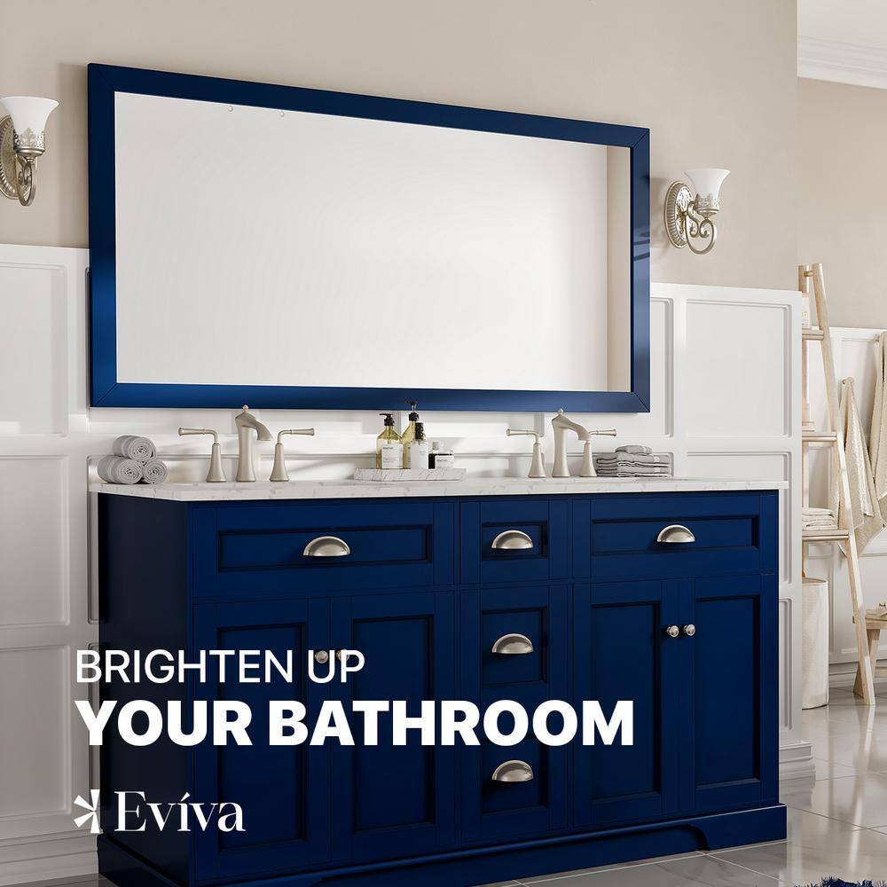 Acclaim 60" x 30" Blue Wood Framed Bathroom Vanity Mirror