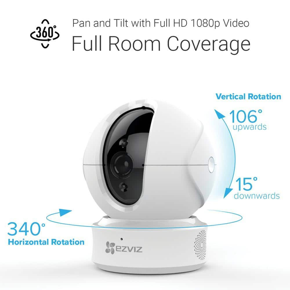 EZVIZ 1080p Wireless Indoor Pan/Tilt WiFi Security Camera with 360 ...