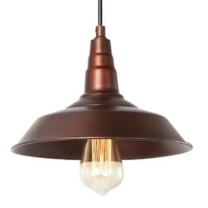 1-Light Bronze Rustic Industrial Chandelier Barn Light Pendant Ceiling Light with Metal Shade