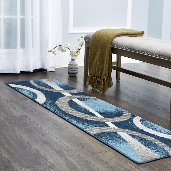 Premium Blue/Grey 2 ft. x 7 ft. Indoor Area Rug