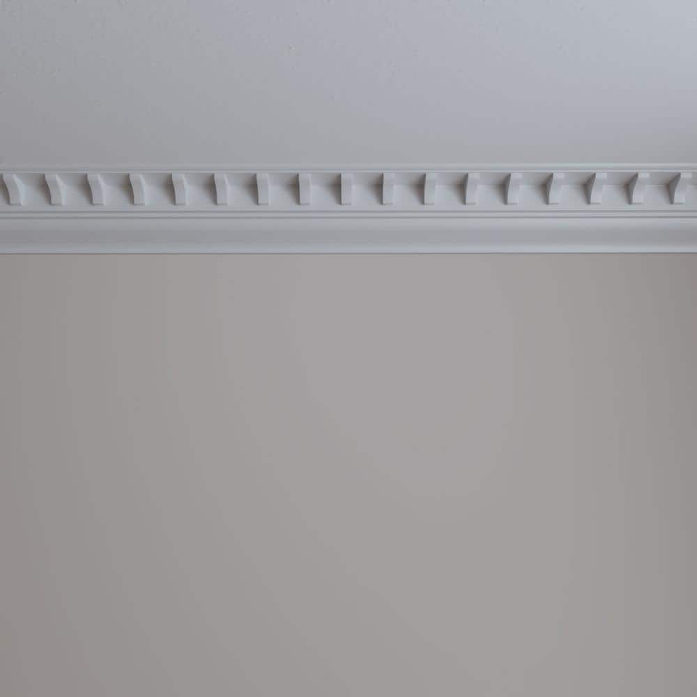 Primed Geometric Urethane Crown Moulding Sample, 12" Length