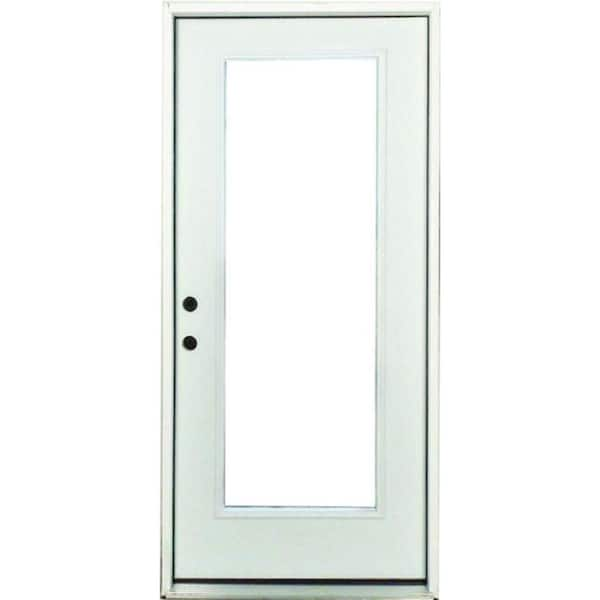 Steves Sons Element In X In Inswing Full Lite Clear Glass White Primed Steel Prehung