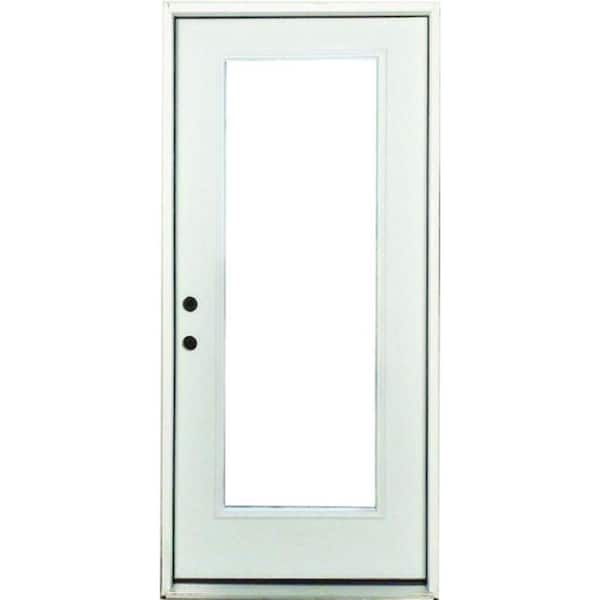 Steves & Sons 36 in. x 80 in. Element Series Right-Hand Full Lite White Primed Steel Prehung Front Door