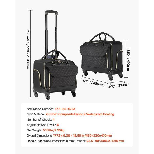 Borsa Per Laptop Con Rotelle - Valigetta Da Ufficio Con Ruote | Tessuto Impermeabile E Maniglia Regolabile | Porta PC Fino A 17,3 Pollici