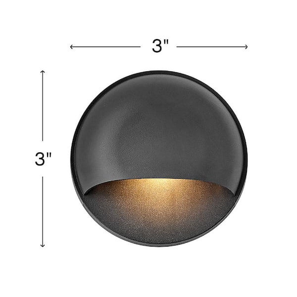 HINKLEY - Hinkley Landscape Lighting Nuvi Round 12v Integrated LED Deck Sconce, Black