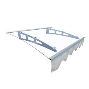 34 in. x 47 in. Transparent Fixed Awning with Valance (Includes Anchor Bolts) Window Kit for Concrete House