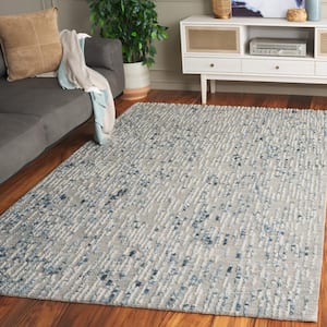 Abstract Gray/Blue 4 ft. x 6 ft. 2-Tone Marle Area Rug