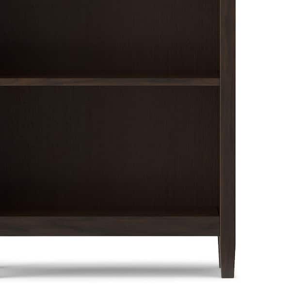 Warm Shaker 72 in. H Tobacco Brown Solid Wood 5-Shelf 5 Shelf Bookcase