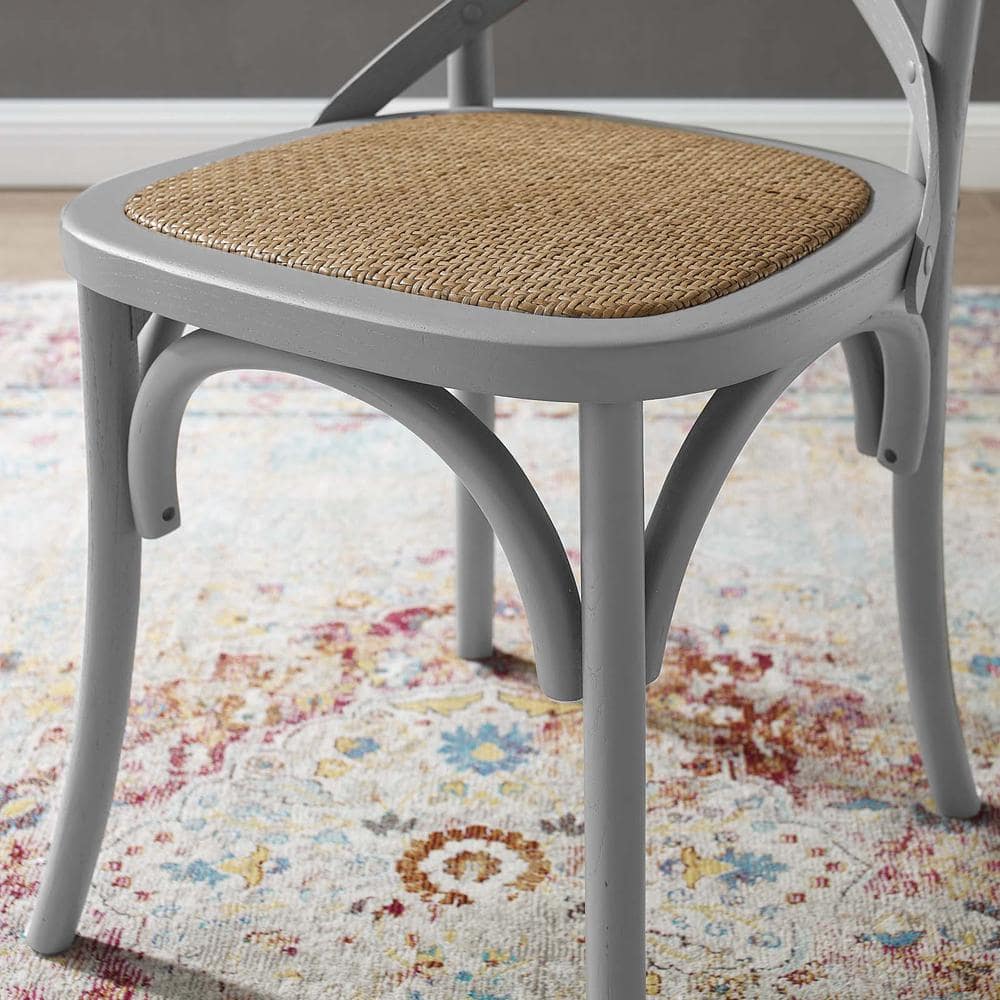 Light Gray High Cross Back Wood Side Chair