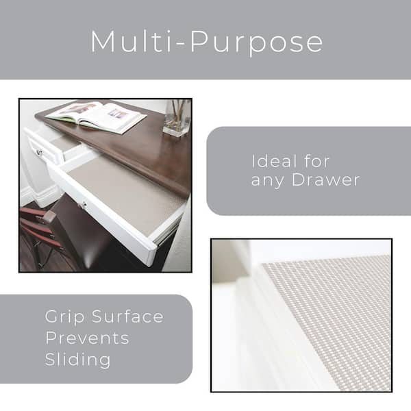 Magic Cover Solid Grip Non-Adhesive Counter Top Drawer and Shelf Liner 12 Inches by 5 Feet Taupe