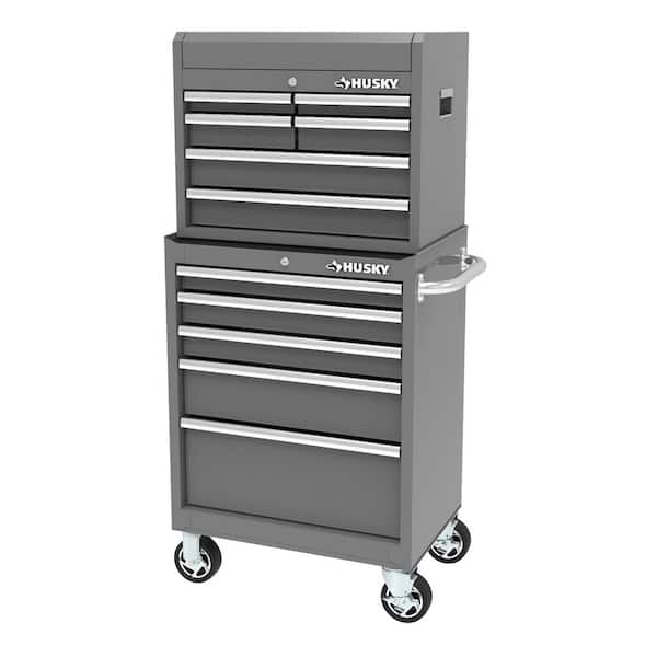 Husky 27 in. 11-Drawer Tool Chest and Cabinet Combo in Glossy Gray  410-027-0111 - The Home Depot
