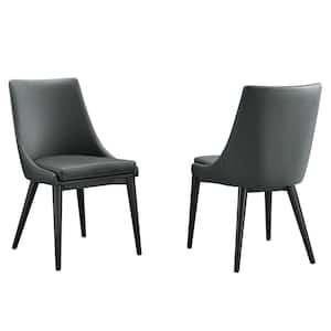 Viscount Gray Dining Side Chair Vinyl Set of 2