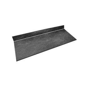 4 ft. L x 25 in. D x 0.5 in. T Black Engineered Composite Countertop in Black Amani